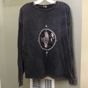 ASOS oversized long sleeve washed grey tee